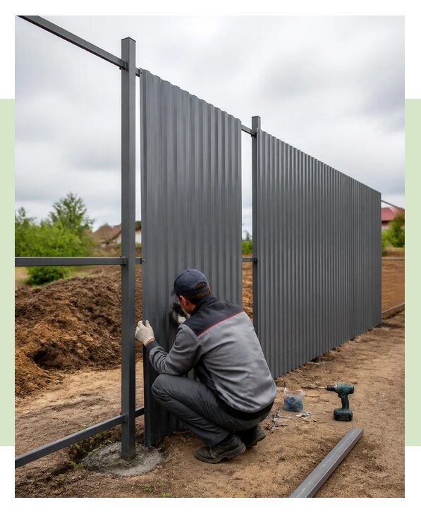 Профессиональный монтаж забора из профнастила в Владикавказе